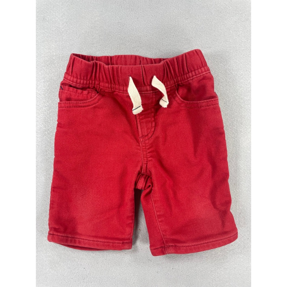 Gap Toddler Boys Red‎ Denim Shorts Stretch Pull On 12-18 Mo. Elastic Waist